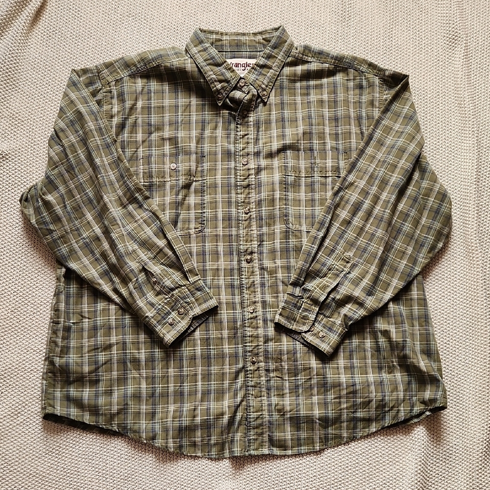 Wrangler Green Casual Button Down Shirt